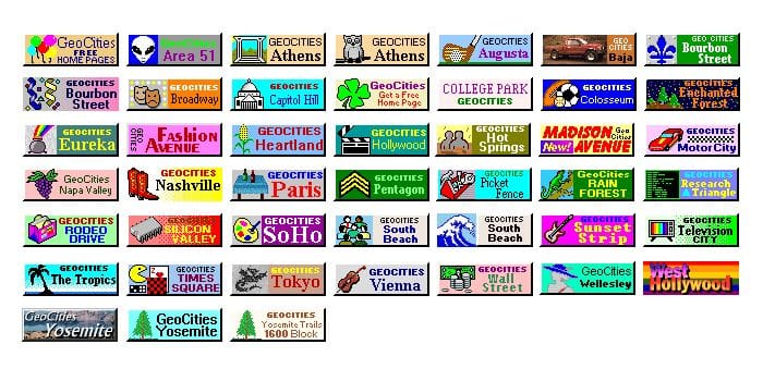 Geocities retro badges 